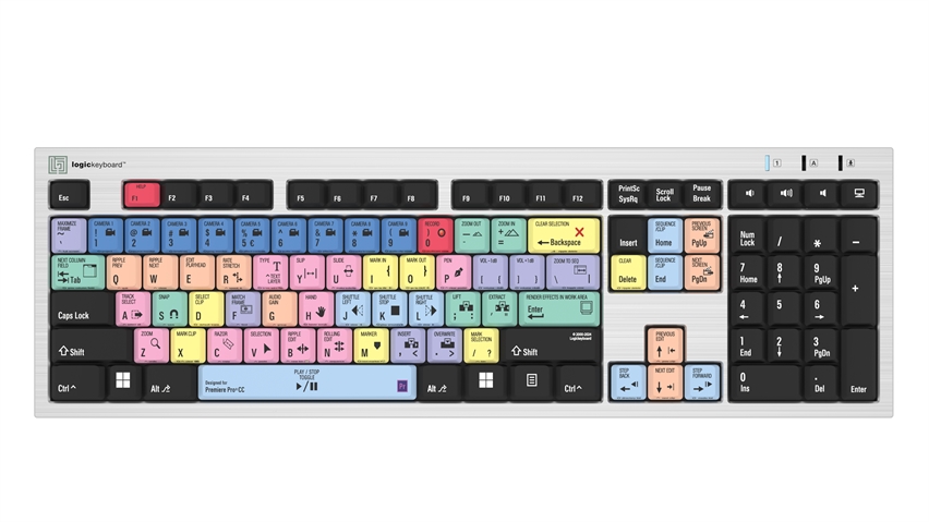 Adobe Premiere Pro CC<br>Silver Slimline Keyboard – Windows<br>